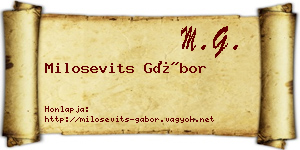 Milosevits Gábor névjegykártya