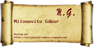 Milosevits Gábor névjegykártya