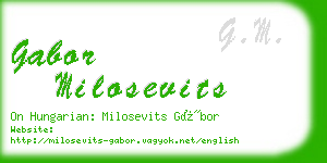 gabor milosevits business card